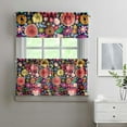 thumbnail image 2 of Bohemian Farmhouse Curtains 24" Short - 3 Panel Vintage Floral Set with Wildflowers & Sunshine, Rod Pocket Window Drapes for Rustic Kitchen, 2 of 5