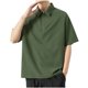 thumbnail image 1 of Camisas Elvqul Hombre Verde del Ejército Playa Manga Corta sin Estampado con Solapa Abotonada, 1 of 2