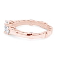 thumbnail image 4 of 0.75 Carat Center 4mm-6.5mm-4mm Round Cut Moissanite Lab Created Diamond 3 Stone Vintage Engagement Ring Band Width 3.2mm 14K Rose Gold Plated Sterling Silver-9.5, 4 of 7