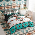 thumbnail image 3 of Erosebridal Hippie Aztec Bedding Comforter Set, Rustic Farmhouse Lodge Cabin Queen Bedding Sets, Black Reversible 7-Piece, 3 of 6
