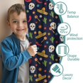 thumbnail image 3 of Blackout Kids Curtains,Navy Mexican Skull Pattern Childrens Insulated Curtains Set Of 2,Bedroom Essentials,Toddler Room Decor 52x63in(132x160cm), 3 of 5