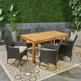 thumbnail image 4 of Austin Outdoor Wood and Wicker Expandable Dining Set, 4 of 8