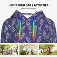 thumbnail image 6 of Hoodies for Women - Lavender Flowers Light Purple Comfrt Colour Drawstring Women'S Fashion Hoodies & Sweatshirts, Fall Outfits Clothes for Women 2024 Pullover with Kangaroo Pocket, 6 of 7