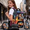thumbnail image 3 of HUIACONG Neon Football Boys 4PCS School Backpack Set, 17" Large Capacity Bookbag with Lunch Bag for Age 7-14, Waterproof Durable, 3 of 7