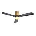 thumbnail image 2 of 52-Inch Solid Wood Ceiling Fan with 3-Color LED Light & Remote Control, Ultra-Quiet DC Motor for Living Room, Bedroom, Office - Gold Finish, 2 of 8