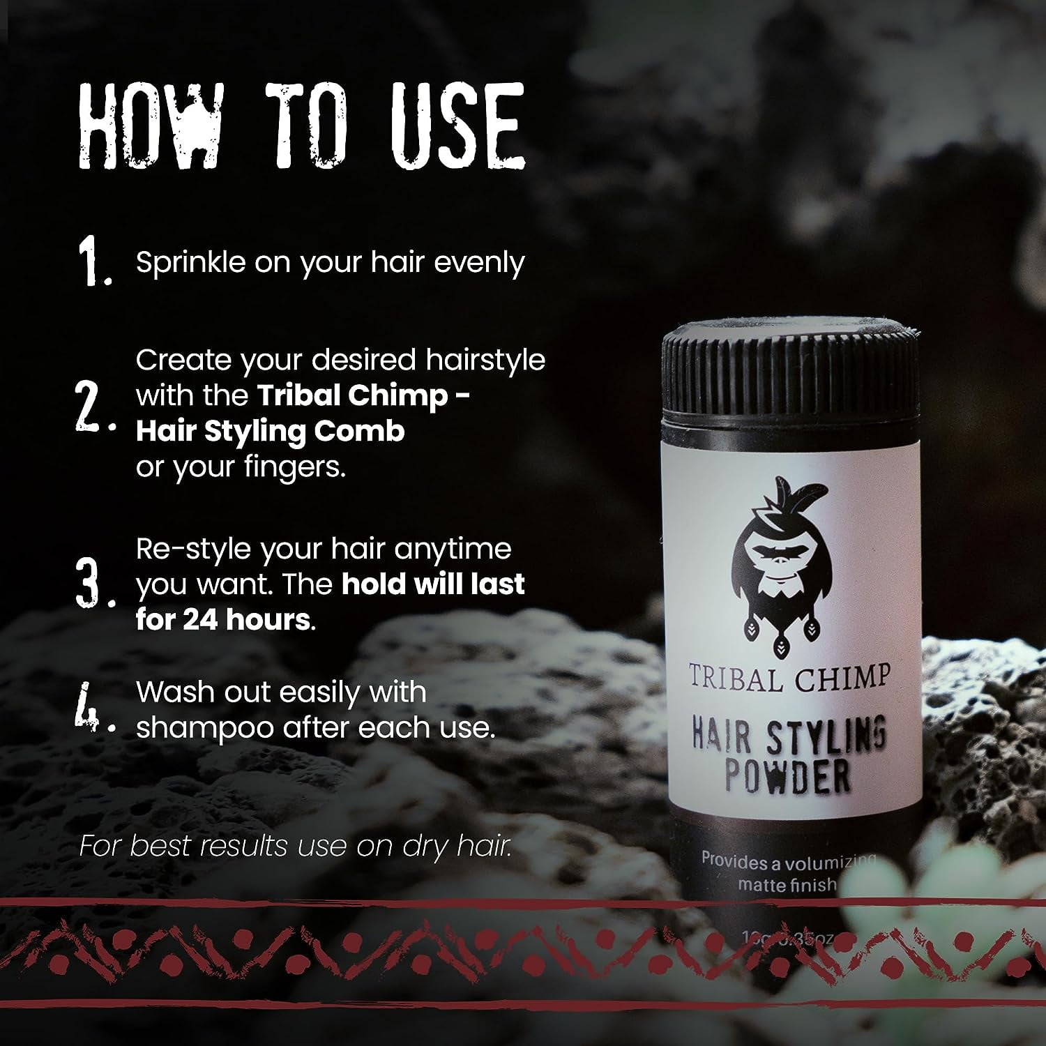 Tribal Chimp Hair Styling Powder - Instant Volumizing