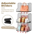thumbnail image 3 of Organizador de almacenamiento para bolsos Sonyabecca ajustable, paquete de 3 unidades, metal, 3 of 7