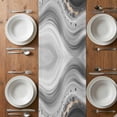 thumbnail image 6 of Marble Table Runner - 60 Inch Long, Kitchen Dining Table Runner Dresser Scarves, Black Grey Oil Painting Gradient Mottled Waves Farmhouse Decor for Coffee Tables Wedding Party Banquet, 6 of 8