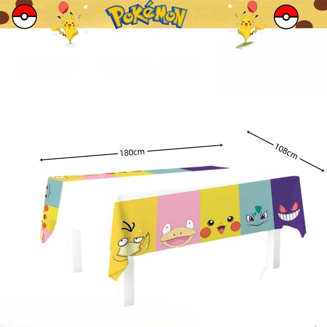 Mantel de Pokémon para decoración de fiesta de cumpleaños, mantel desechable de Pikachu, cubierta de mesa para Baby Shower, regalo de juguete para niños, suministros para fiestas
