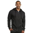 thumbnail image 4 of Men's Cotton Blend Lightweight Fleece Lined Sport Gym Zip Up Sweater Hoodie, Black 3XL, 1 Count, 1 Pack, 4 of 4
