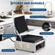 thumbnail image 5 of Yeshouse Parrilla comercial para paninis, sandwichera eléctrica de 1800W, placa esmaltada 23x23 cm, prensa doble de acero inoxidable con control de temperatura y asa, 5 of 8