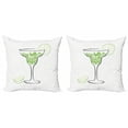 thumbnail image 1 of Ambesonne Saying Throw Pillow Cover 2 Pack, Cocktail Glass with Limes, 24", Lime Green Charcoal Grey, 1 of 2