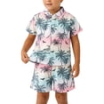 thumbnail image 4 of Little Boys' 2 Piece Outfits Short Sleeve Dinosaur Print Summer Shirt And Casual Shorts Childrens Beach Back to School Clothes Size 5-6T, 4 of 4