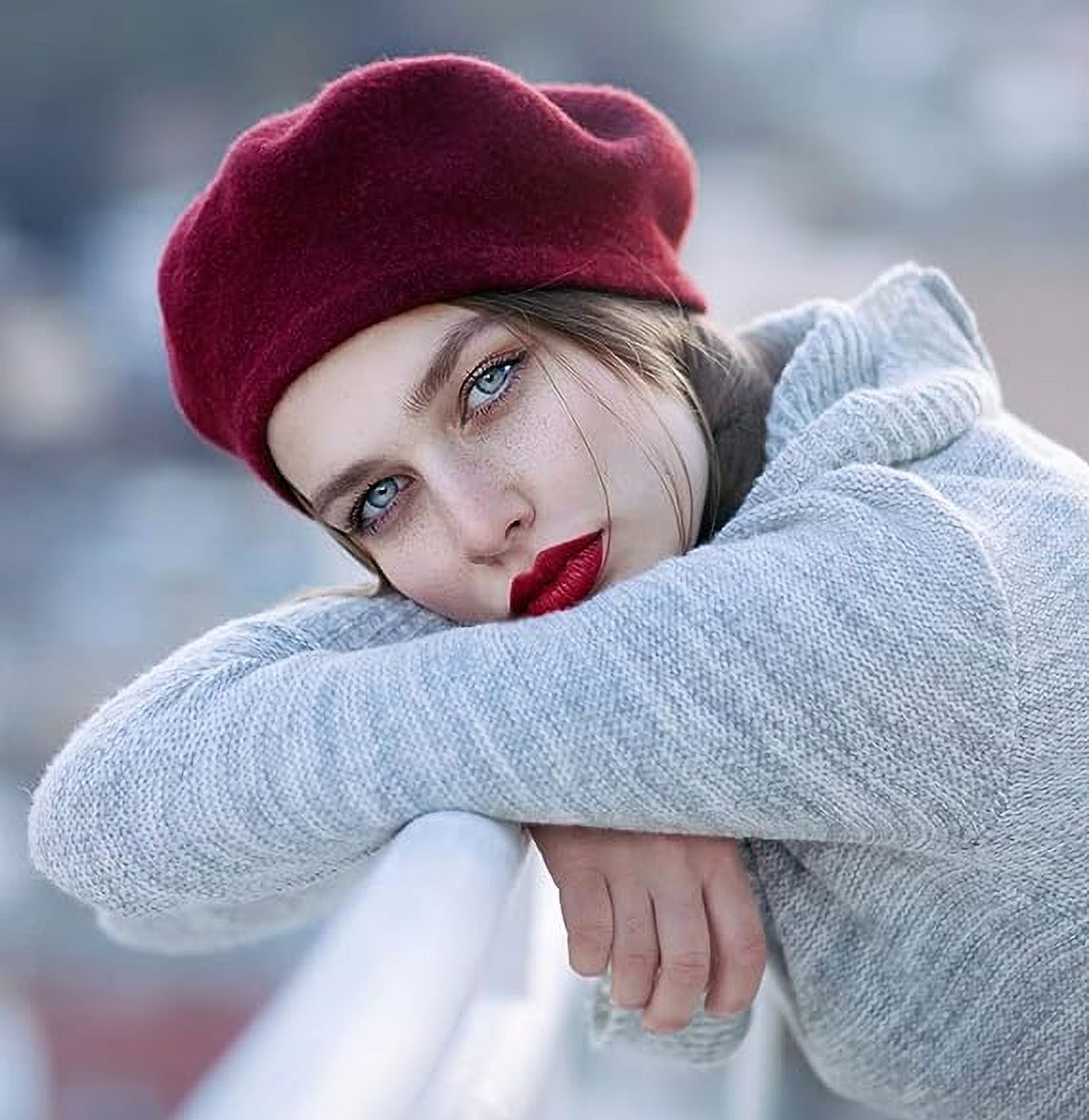 AWAYTR Women French Wool Beret Hats - Solid Color Classic  display picture 1