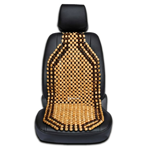 Massage Car Seat Cover Wood Beaded Cushion Roller Chair Long Drive Back Comfort Com - Back Massage Car Seat Cover