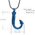 thumbnail image 3 of Personalize Fishing Hook Urn Necklace for Ashes Cremation Jewelry for Ashes Urn Memorial Necklace Fish Hook Design Stainless Steel Pendant Keepsake Ashes Holder for Men, 3 of 8