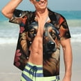 thumbnail image 7 of Gukieu Colorful Flower German Shepherd Print Men's Short-sleeved Shirts, Button-down Lapel Hawaiian Shirts, T-shirts, Beach Vacation Summer Casual Wear,XX-Large, 7 of 7