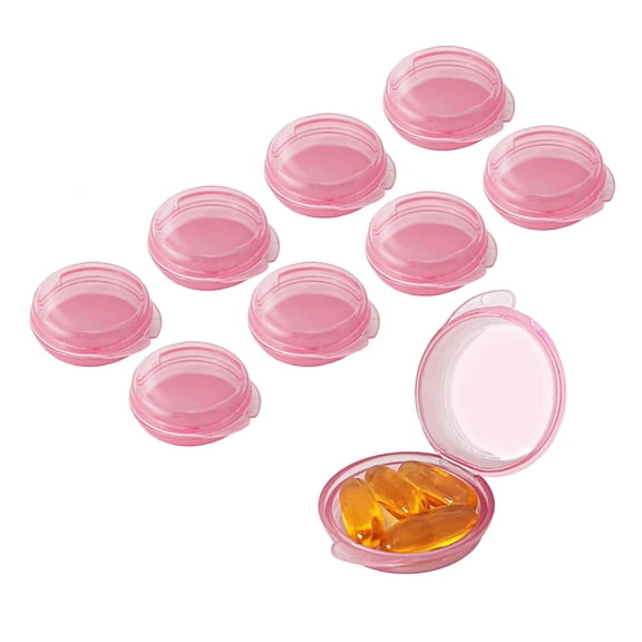 9-Pack Travel Containers Plastic Organizer for Daily Medication Small Tablet Storage Holder