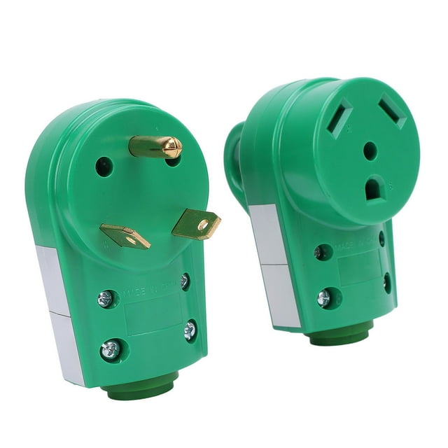 RV Male and Female Plug Set, Rugged ABS Shell Electrical RV Plug UV Resistant Compact User Friendly Easy Installation for Travel