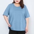 thumbnail image 2 of Plus Size Women's Maternity T-Shirt Stretch Short Sleeve Pregnancy Top Summer Crew Neck Casual Loose Tops, 2 of 4