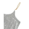 thumbnail image 5 of Womens Spaghetti Sequin Metal Chain Strap Camisole Tank Top, 5 of 7