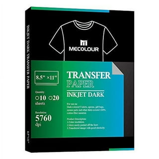 A-SUB Iron-On Heat Transfer Paper for White and Light Fabric 8.5x11 inches T  Shirt Transfer Paper for Inkjet Printer Wash Durable Long Lasting Transfer  No Cracking 20 Sheets