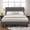 Dark Gray, variant on Frostbloom Queen Size Platform Bed Frame with Velvet Upholstered Headboard, No Box Spring Needed, White
