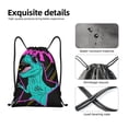 thumbnail image 6 of Kdxio Rex Dinosaur With Sunglasses Print Drawstring Backpack Bag,Waterproof Draw String Back Sack, Gym Drawstring Bags Swim Bag For Unisex, 6 of 9