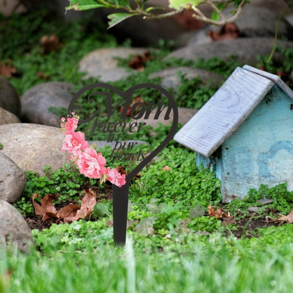 PBPBOX Memorial Grave Markers Metal Heart Plaque Garden Stake for Loved Ones 1Pack