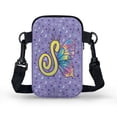 thumbnail image 2 of HELLHERO Butterfly Moon Letter Pattern Double Zipper Polyester Shoulder Bags Adult 4.33"x1.97"x7.09", 2 of 7