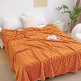 thumbnail image 1 of Manta Aganear tamaño queen 229 x 229 cm, color naranja afelpado, 1 of 9