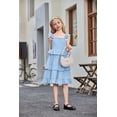 thumbnail image 5 of Arshiner Girls Dresses Ruffle Sleeve Tiered Casual Flowy Swing Tween Sundress with Pockets for Girls, 5 of 6