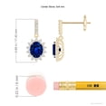 thumbnail image 2 of ANGARA Natural Blue Sapphire Dangle Earrings with Floral Diamond in 14K Yellow Gold for Women (Size-5x4mm) | September Birthstone, Anniversary, Jewelry Gift for Women | Natural Blue Sapphire Earrings, 2 of 6