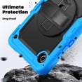 thumbnail image 4 of Funda para Samsung Galaxy Tab A11 de 8,7 pulgadas (2025) y Galaxy Tab A9 de 8,7 pulgadas (2023), resistente, a prueba de golpes, con soporte giratorio de 360° y correa de mano/bandolera, 4 of 9