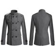 thumbnail image 2 of Men Trench Coat Double Breasted Outwear Plain Jacket Formal Overcoat, 2 of 2