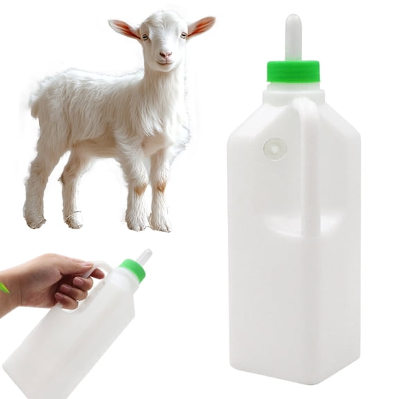Narrow Mouth Water Bottle,850ml Milk Bottle Calf Goat Milk Feeder Bottle Baby Milk Feeding Screw On Teat Feeder Detachable Nipple Sheep Replacement Bottle With Hand