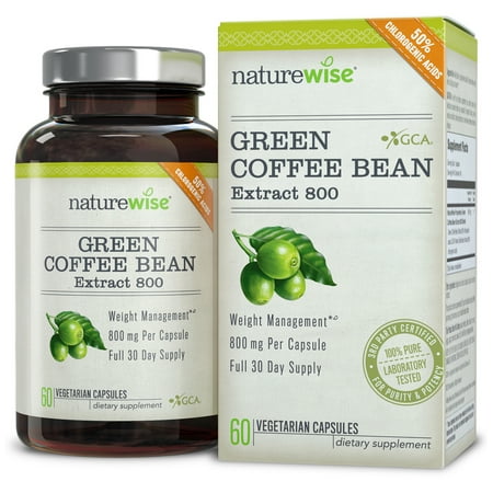 NatureWise Green Coffee Bean Extract 800 with GCA Natural Weight Loss Supplement, 60-ct