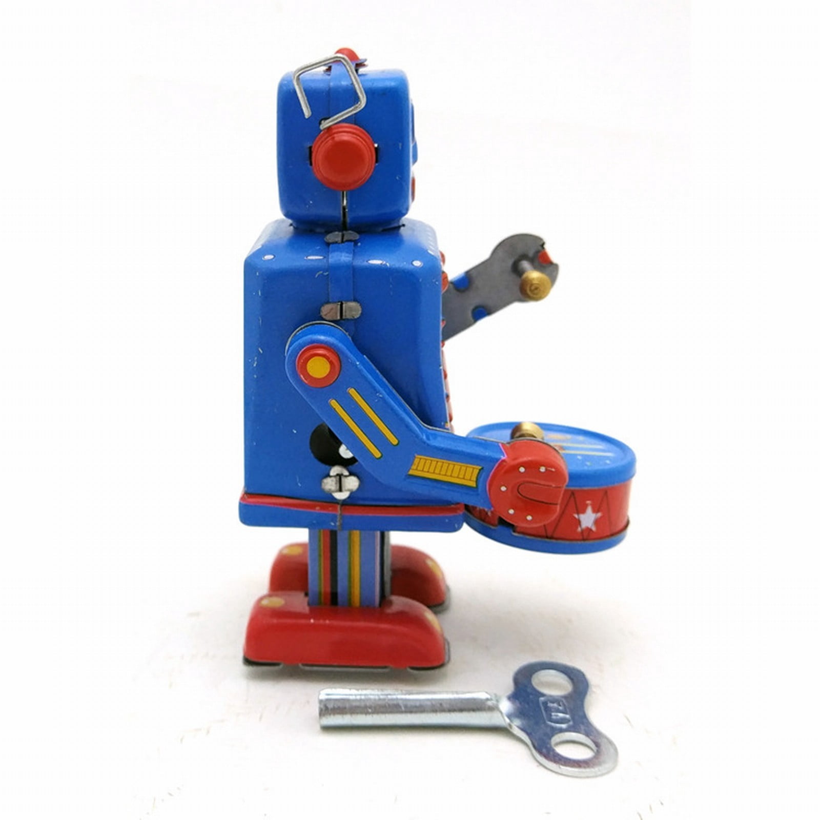 ZJchao Figurine Mécanique Tambour Soldat En Fer Blanc – Jouet à Remonter Rétro, Décoration Vintage & Amusante