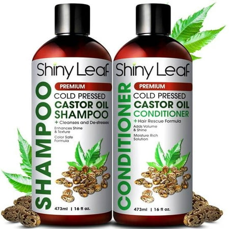 Castor Oil Shampoo and Conditioner with Organic Castor Oil, Safe for Color Treated Hair, Hair-Growth Enhancer 16 fl.