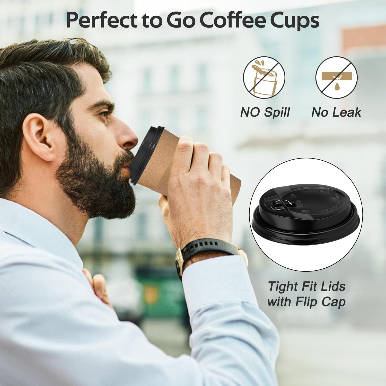 Alpacasso 100 Pack 12 oz Paper Coffee Cups with Lids and Sleeves Disposable  Hot Cups - Walmart.com