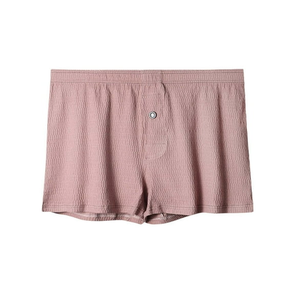 ZQUUVOU Men's Boxer Briefs Solid Color Block Elastic Waist Casual Underwear (Pink,L)