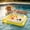 Yellow, variant on Inflatable Pool Cooler Bar Float, Floating Ice Serving Tray with Drink Holders, Thickened PVC Summer Water Accessory for Beach & Lake Parties