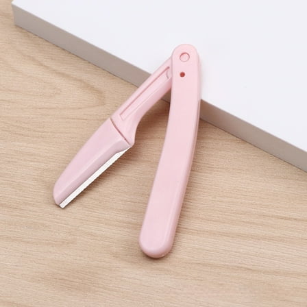 1pcs Pink Folding Eyebrow Trimmer with Surgical Stainless Steel Blade Travel Friendly