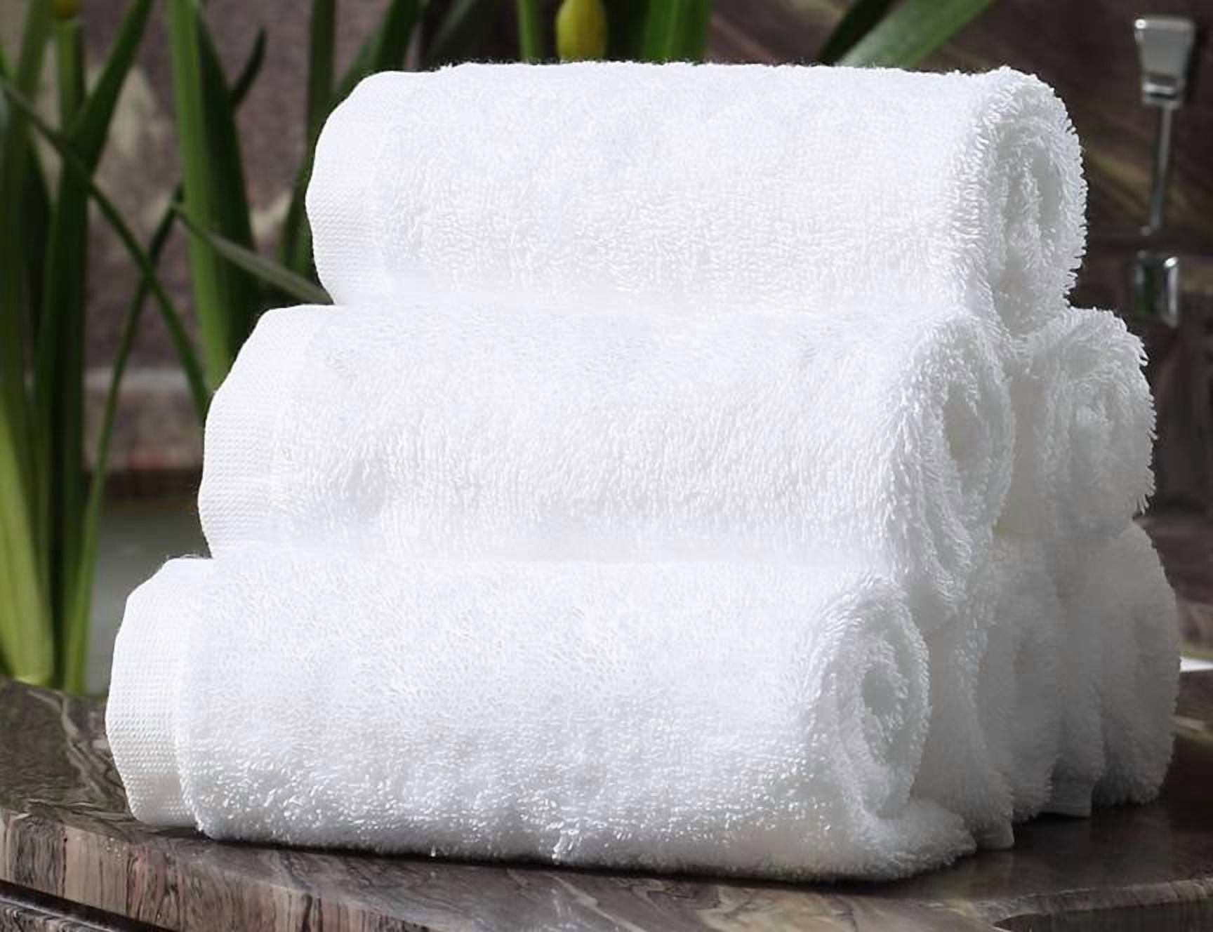MadeTerra S White Premium Hand Towels: High Capacity Pack of 12, 100% Cotton, Soft & Absorbent Face Towels, Perfect for Spa, Gym, and Bathroom ( Size 16''x27'' )