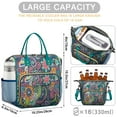 thumbnail image 3 of Vintage Fashion Lunch Box for Women, Floral Boho Reusable Insulated Tote with Adjustable Strap, Leakproof Lunch Cooler for Teachers or Travel Snacks, 3 of 5