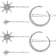 thumbnail image 2 of 6pcs-estrellas y luna horquilla-plata * 2 Adepaton WRMH-1101-2, 2 of 9