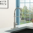 thumbnail image 2 of 21-Inch Commercial Kitchen Faucet with Dual Function Pull-Down Sprayhead in Brushed Nickel Finish, Stainless Steel, 2 of 7