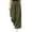 #Army Green 1, variant on Women Wide Leg Pants Solid Elastic Waist Ribbed Pockets Casual Trousers