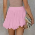 thumbnail image 5 of ZQUUVOU Women's Skort Summer Solid Color Lace Pleated Skirt Pants(Pink,M), 5 of 8