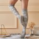 thumbnail image 3 of Jumpingount 1 par de medias por encima de la rodilla para mujer, bonitos calcetines con estampado de copos de nieve para Festival, calcetines Type2 NO2, 3 of 6